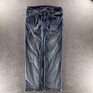 WallFlower Luscious Curvy Crop Jeans Womens 13 Blue Excellent Medium Wash Eco